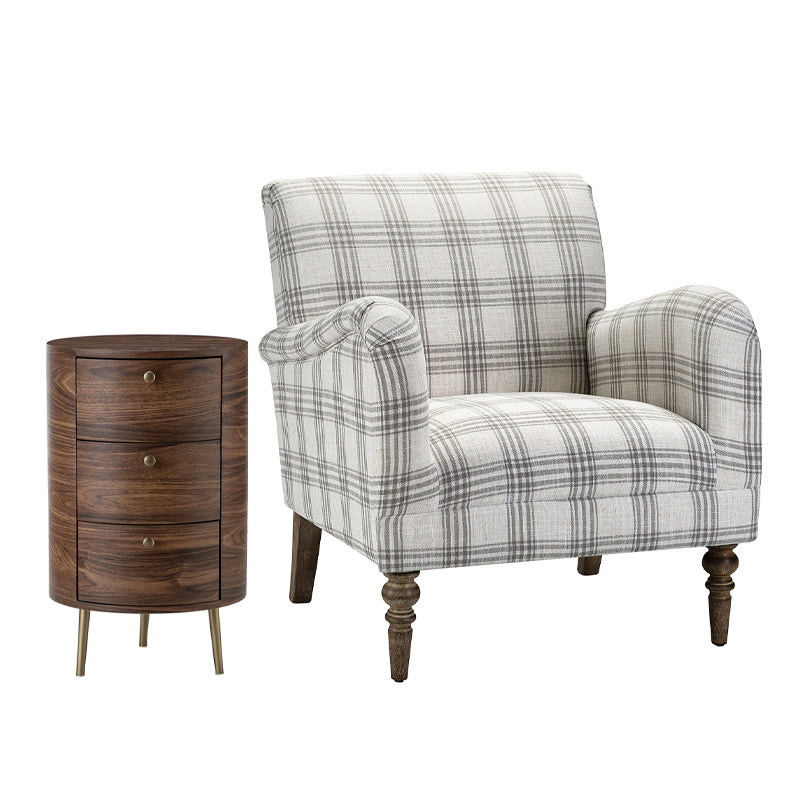 Sadie Upholstered Armchair with End Table,2-Piece Living Room Sets