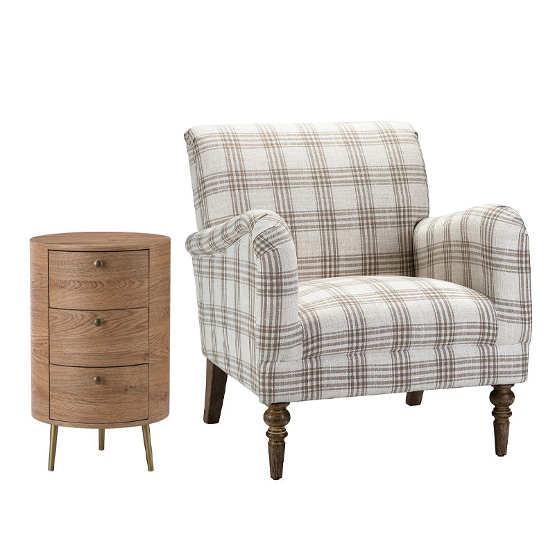 Sadie Upholstered Armchair with End Table,2-Piece Living Room Sets