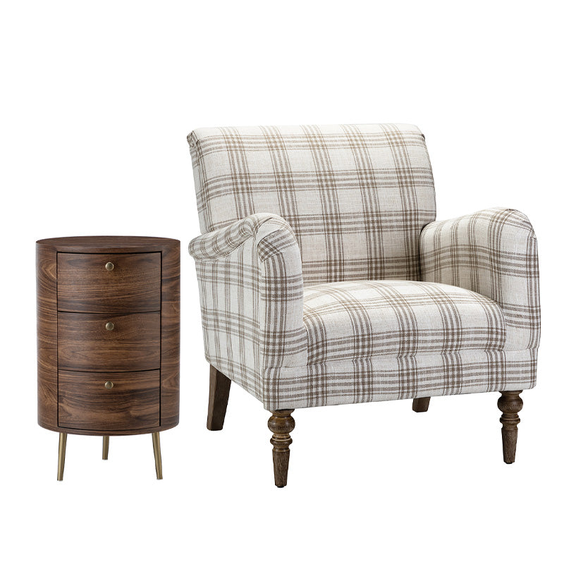 Sadie Upholstered Armchair with End Table,2-Piece Living Room Sets