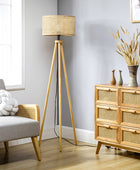 Easyshift™ Tripod Floor Lamp with Rattan Shade