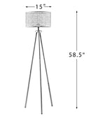 Easyshift™ Tripod Floor Lamp with Rattan Shade