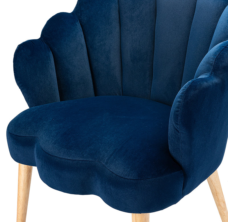 Navy velvet scallop discount chair