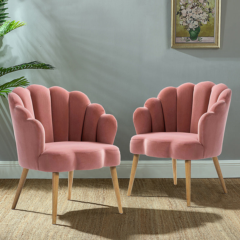 Pink velvet 2025 scallop armchair