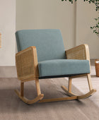 Yamat Velvet Rocking Armchair with Cane Arms