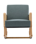 Yamat Velvet Rocking Armchair with Cane Arms