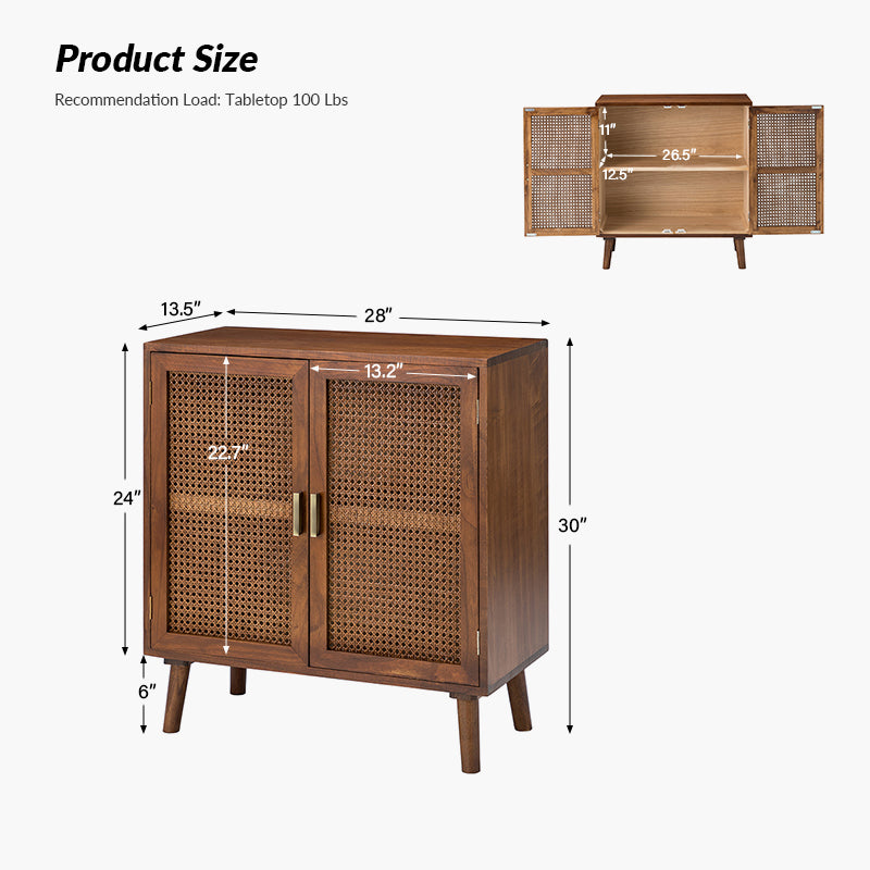 Chiusi 2-Door Cane Accent Cabinet