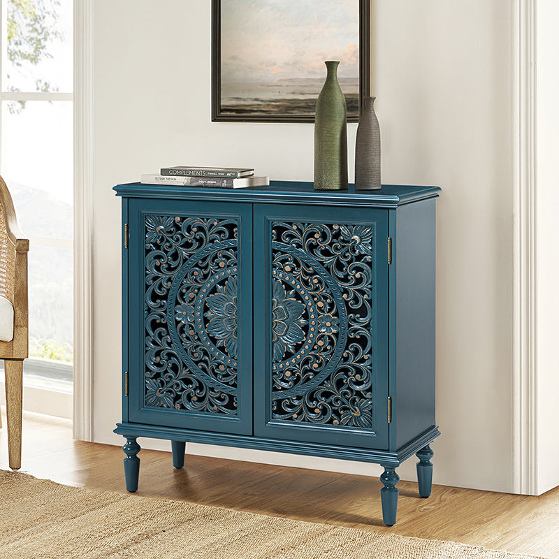 Hulala Home Emathides 32 Tall 2 Door Accent Cabinet Blue