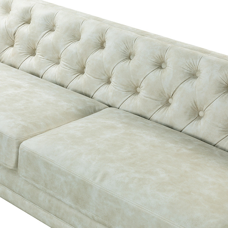 Capsa 84" Vegan Leather Tufted Sofa