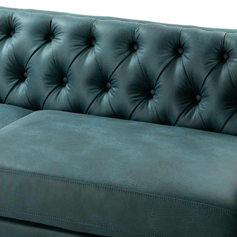 Capsa 83" Vegan Leather Tufted Sofa