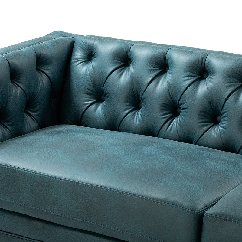 Capsa 84" Vegan Leather Tufted Sofa