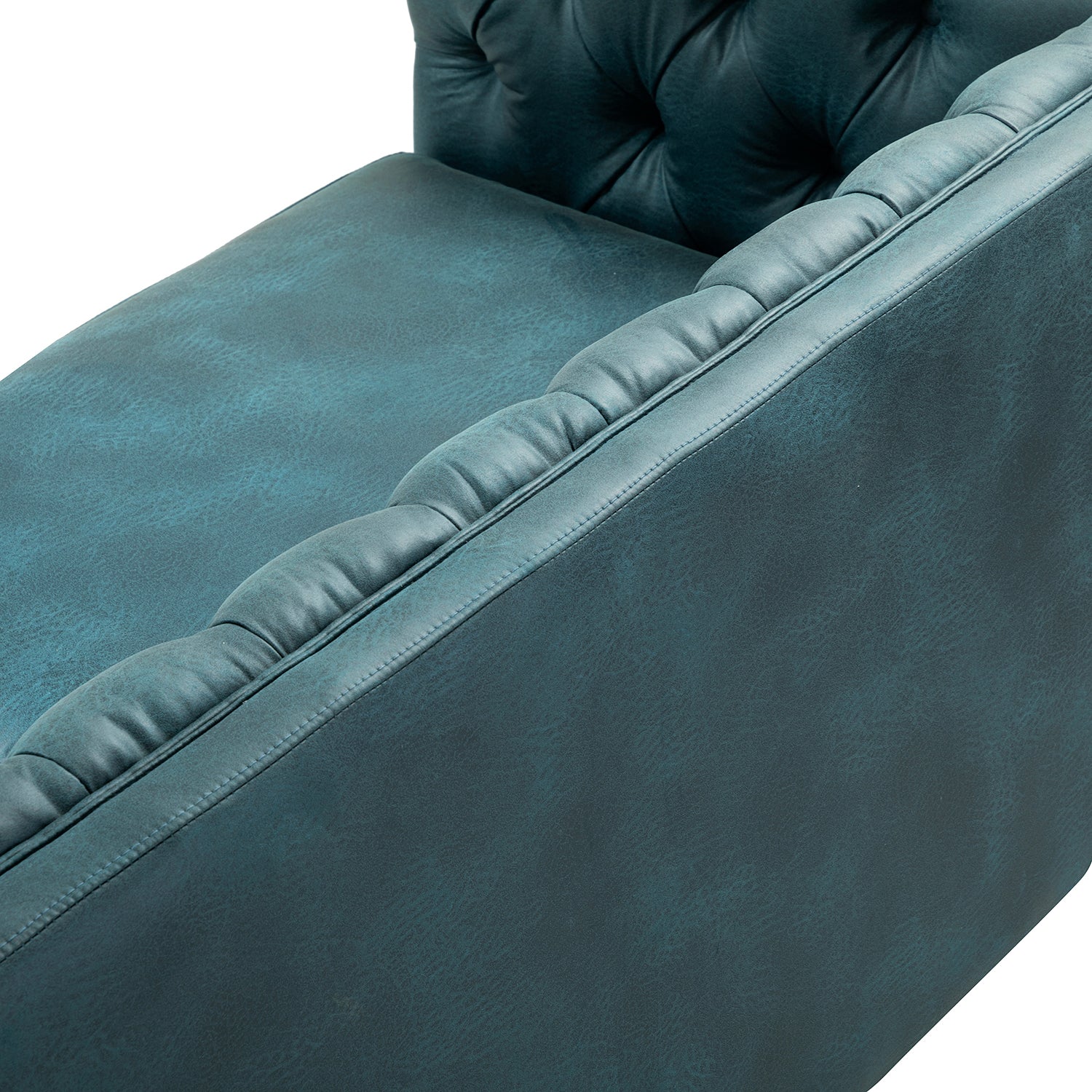 Capsa 84" Vegan Leather Tufted Sofa