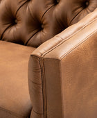 Capsa 84 inch vegan leather tufted sofa in Camel color