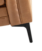 Capsa 84 inch vegan leather tufted sofa in Camel color