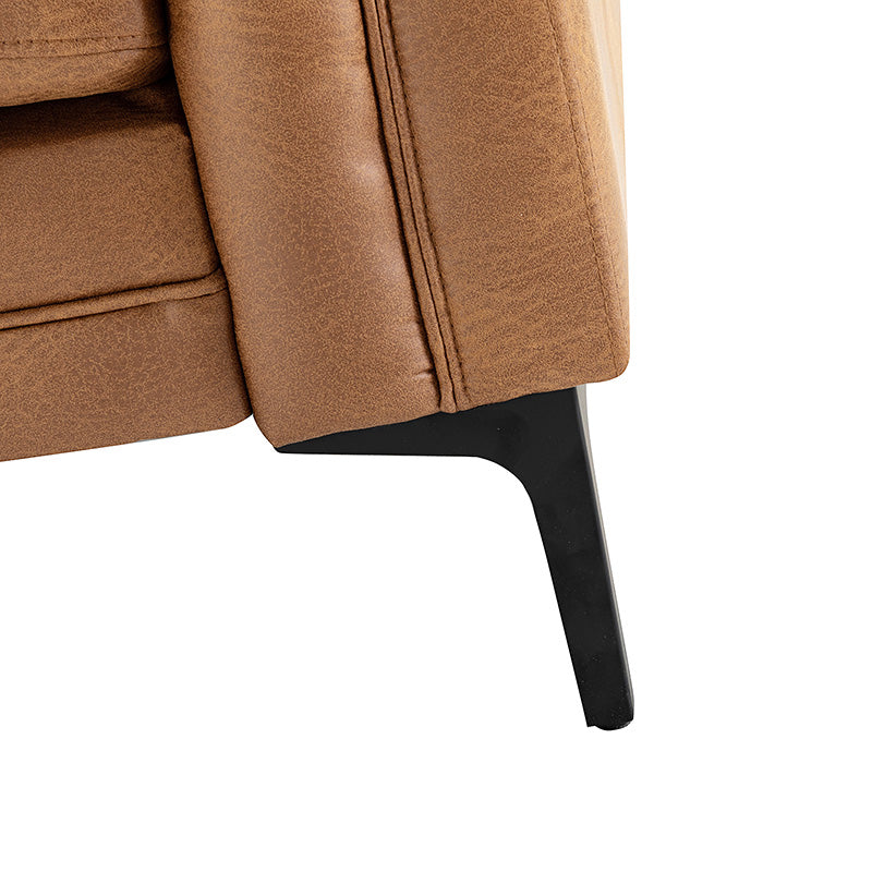 Capsa 84 inch vegan leather tufted sofa in Camel color