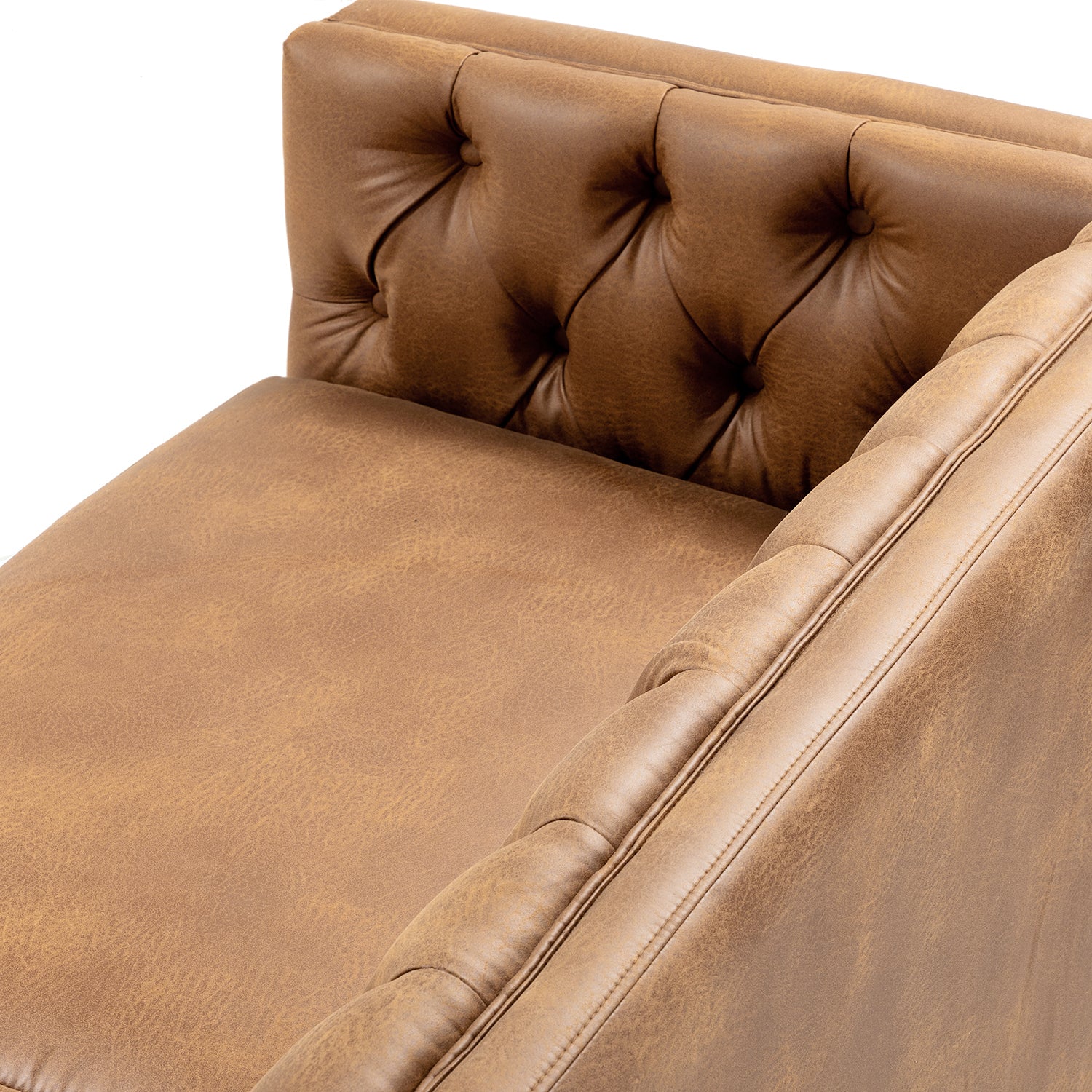 Capsa 84" Vegan Leather Tufted Sofa