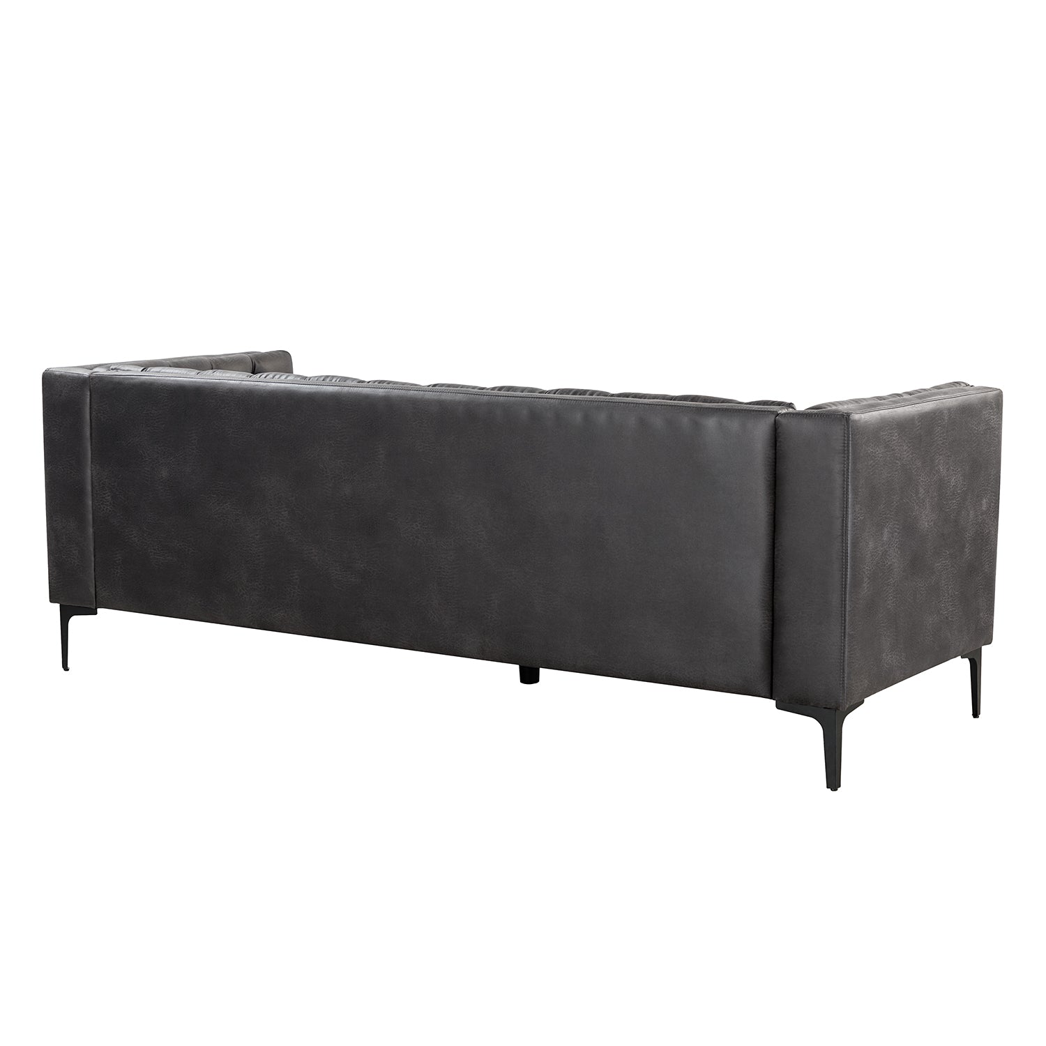 Capsa 84" Vegan Leather Tufted Sofa