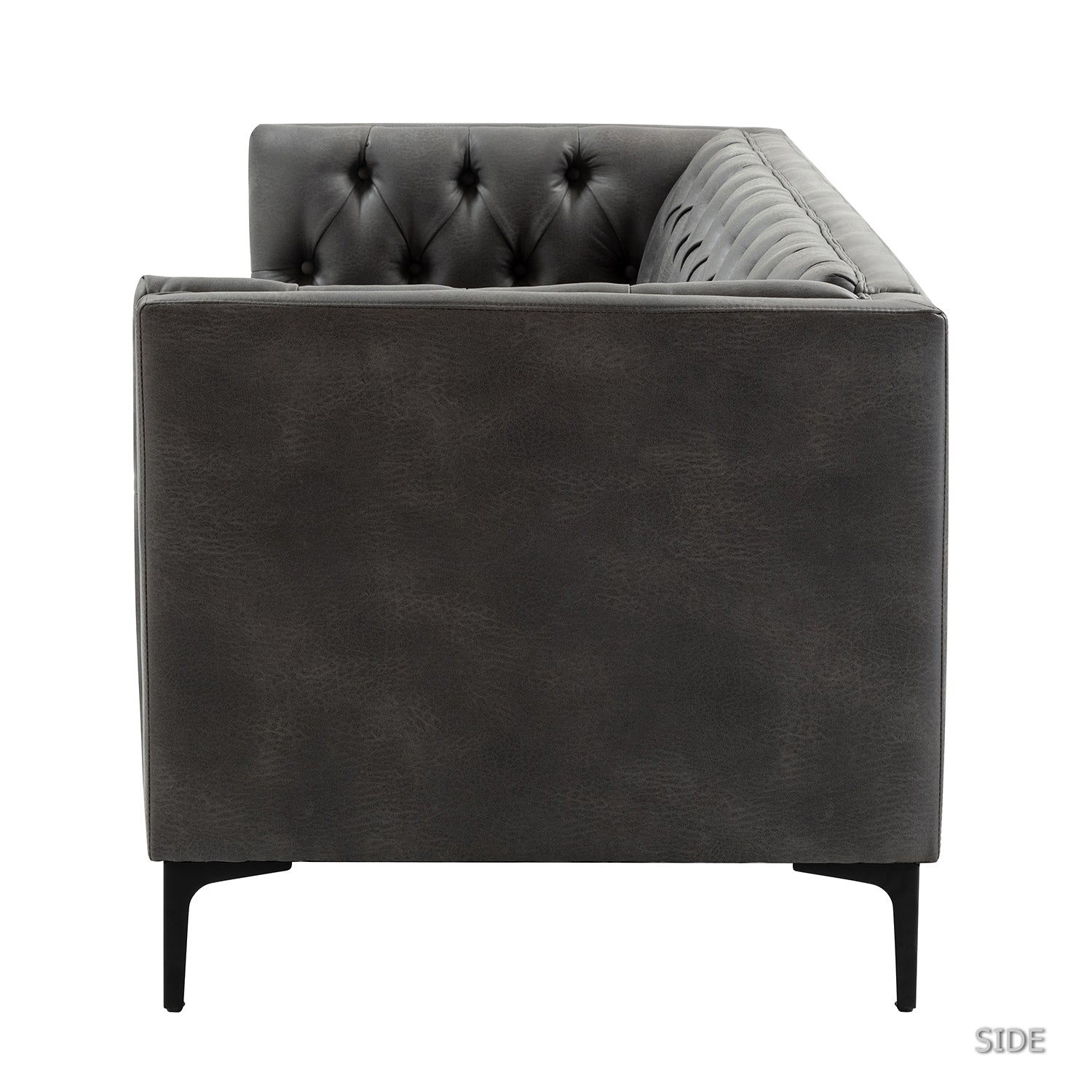 Capsa 84" Vegan Leather Tufted Sofa