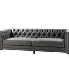 HSFYJH0123-GREY_Capsa 84 inch vegan leather tufted sofa in GREY color