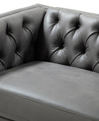 HSFYJH0123-GREY_Capsa 84 inch vegan leather tufted sofa in GREY color