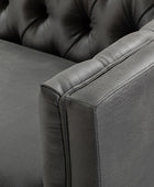 HSFYJH0123-GREY_Capsa 84 inch vegan leather tufted sofa in GREY color