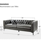 HSFYJH0123-GREY_Capsa 84 inch vegan leather tufted sofa in GREY color