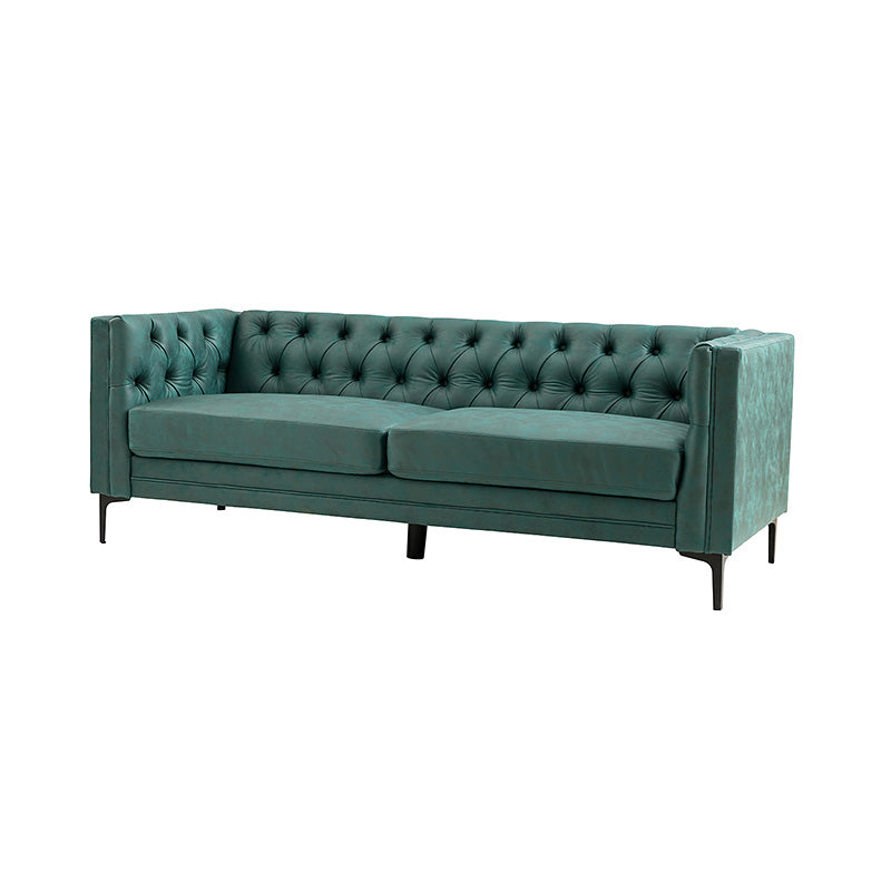 Capsa 84" Vegan Leather Tufted Sofa