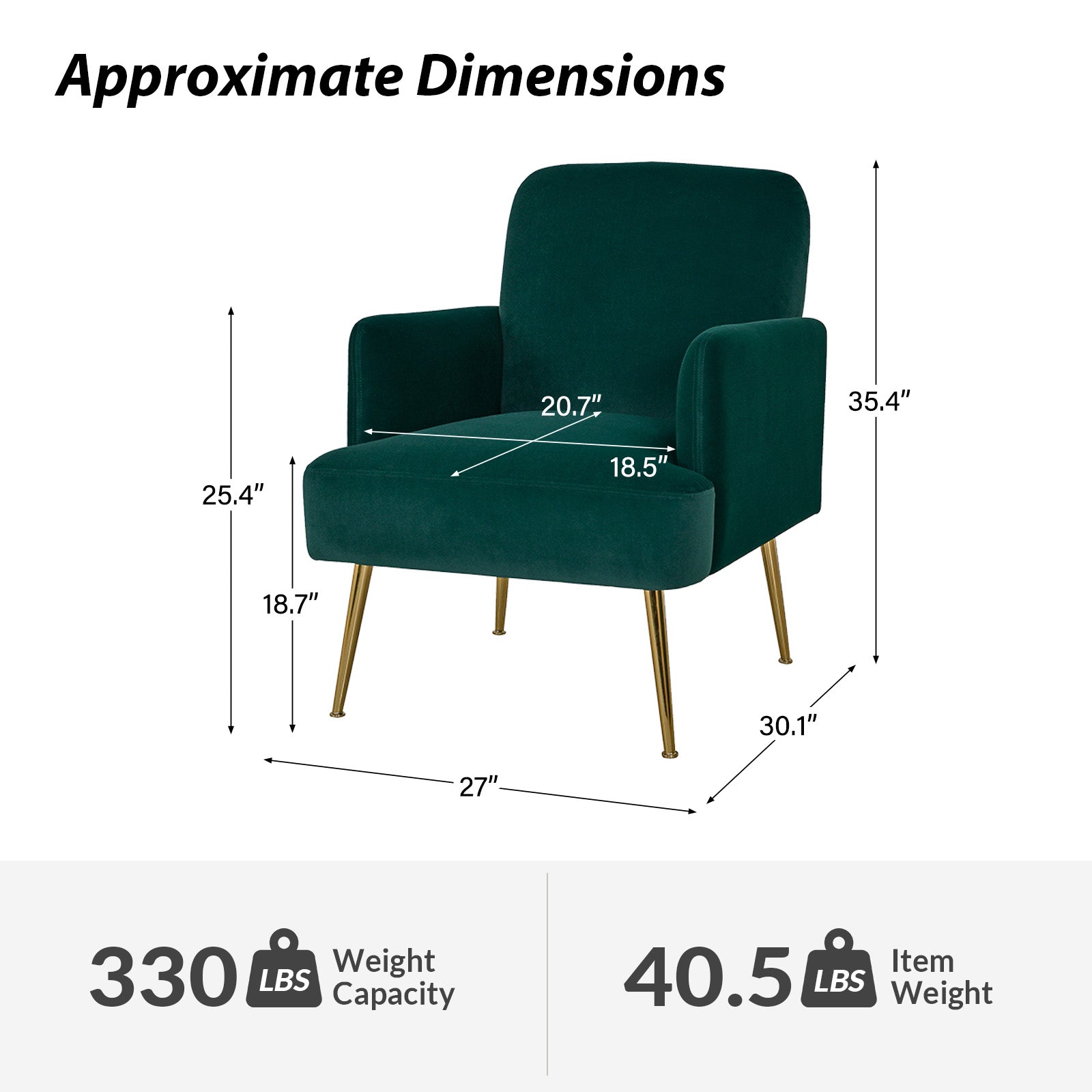 Palencia Armchair with Metal Leg