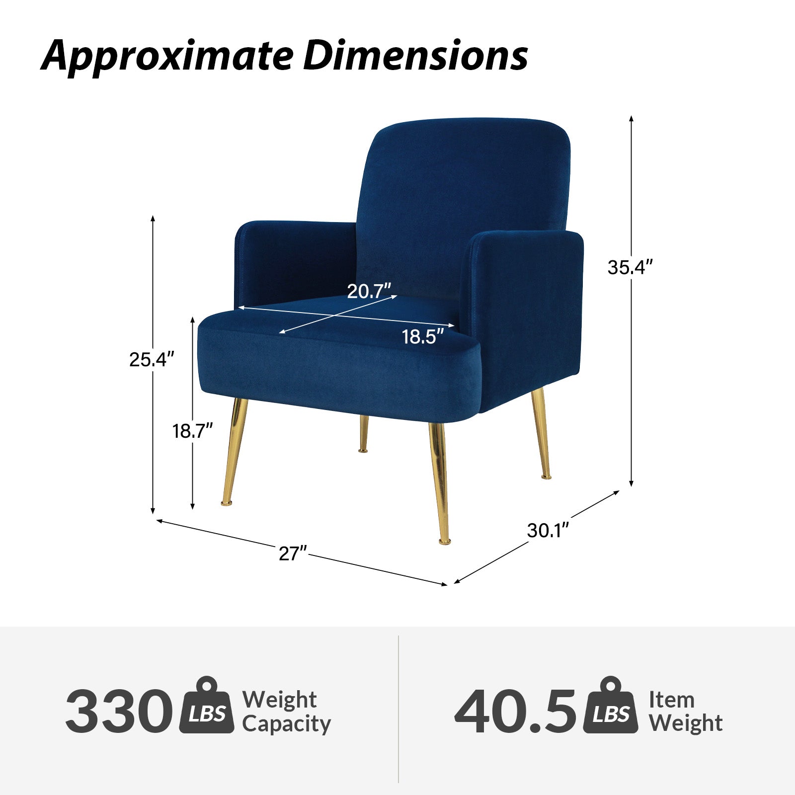 Palencia Armchair with Metal Leg