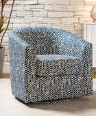 Pablo Modern Swivel Barrel Chair with Upholstered Fabric & Metal Base
