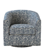 Pablo Modern Swivel Barrel Chair with Upholstered Fabric & Metal Base