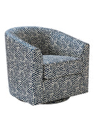 Pablo Modern Swivel Barrel Chair with Upholstered Fabric & Metal Base