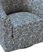 Pablo Modern Swivel Barrel Chair with Upholstered Fabric & Metal Base