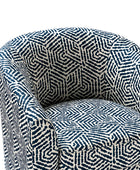 Pablo Modern Swivel Barrel Chair with Upholstered Fabric & Metal Base