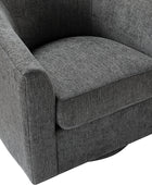 Pablo Modern Swivel Barrel Chair with Upholstered Fabric & Metal Base