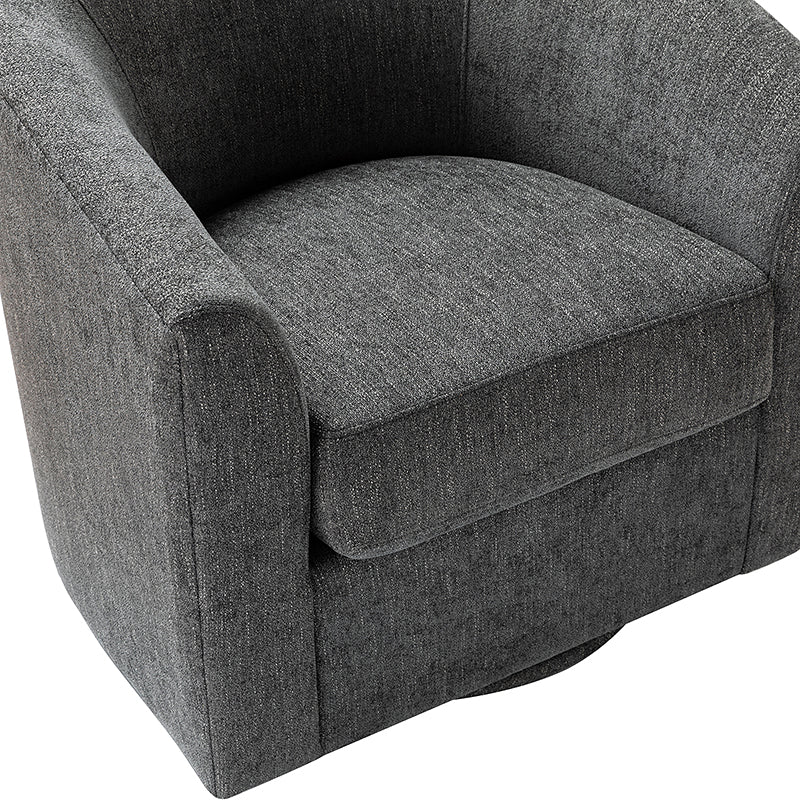 Pablo Modern Swivel Barrel Chair with Upholstered Fabric & Metal Base