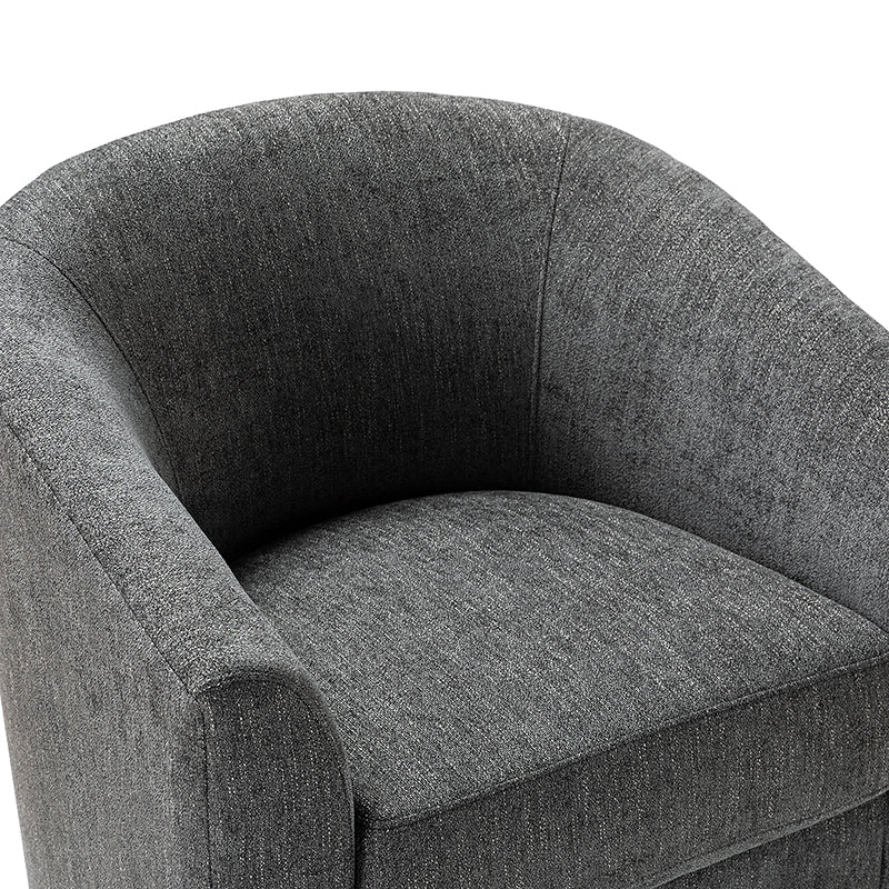Pablo Modern Swivel Barrel Chair with Upholstered Fabric & Metal Base