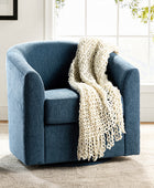 Pablo Modern Swivel Barrel Chair with Upholstered Fabric & Metal Base