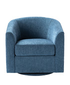 Pablo Modern Swivel Barrel Chair with Upholstered Fabric & Metal Base
