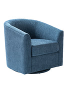Pablo Modern Swivel Barrel Chair with Upholstered Fabric & Metal Base
