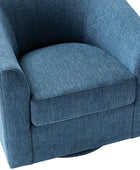 Pablo Modern Swivel Barrel Chair with Upholstered Fabric & Metal Base