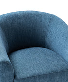 Pablo Modern Swivel Barrel Chair with Upholstered Fabric & Metal Base