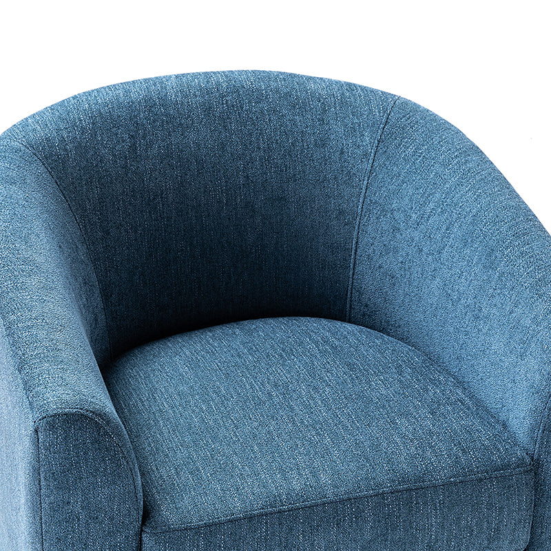 Pablo Modern Swivel Barrel Chair with Upholstered Fabric & Metal Base