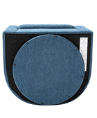 Pablo Modern Swivel Barrel Chair with Upholstered Fabric & Metal Base