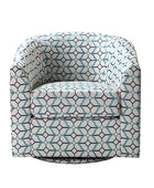 Pablo Modern Swivel Barrel Chair with Upholstered Fabric & Metal Base