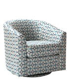 Pablo Modern Swivel Barrel Chair with Upholstered Fabric & Metal Base