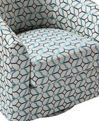 Pablo Modern Swivel Barrel Chair with Upholstered Fabric & Metal Base
