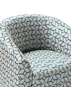 Pablo Modern Swivel Barrel Chair with Upholstered Fabric & Metal Base