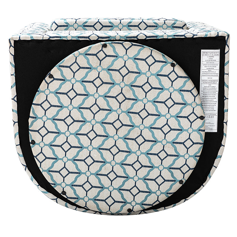 Pablo Modern Swivel Barrel Chair with Upholstered Fabric & Metal Base