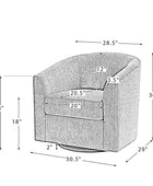 Pablo Modern Swivel Barrel Chair with Upholstered Fabric & Metal Base