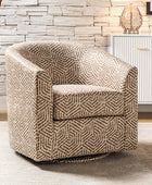 Pablo Modern Swivel Barrel Chair with Upholstered Fabric & Metal Base